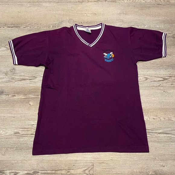 Vintage Charlotte Hornets American Team V-Neck T-Shirt Men’s Size Medium. - Picture 1 of 4